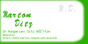 marton ditz business card